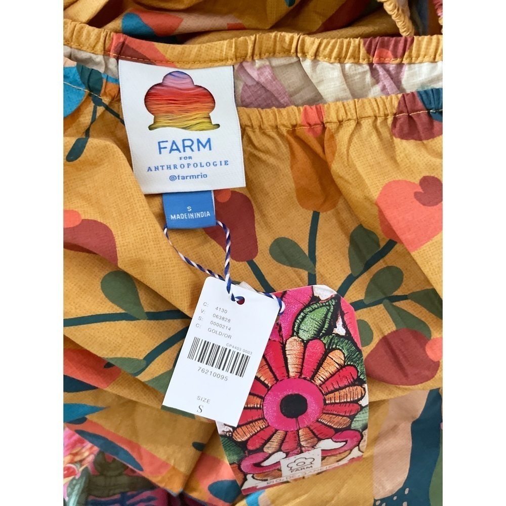 NWT Anthropologie Farm Rio Birds Leopard Floral One-Shoulder Maxi Cut Our Dress  - Picture 3 of 11
